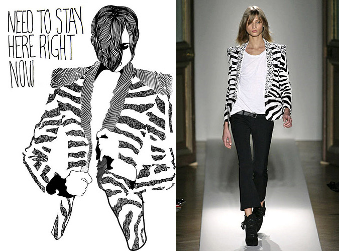 sophia-drevenstam-balmain-zebra-jacket-fall-rtw-2009-inspired