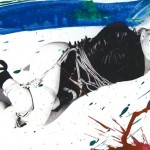 LadyGaga tied up paint editorial