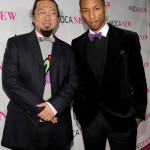 Takashi Murakami and pharell williams moca anniversary gala