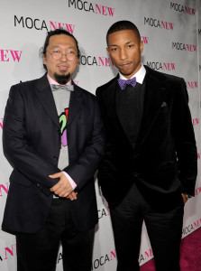 Takashi Murakami and pharell williams moca anniversary gala