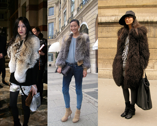daul kim loves fur - model street style