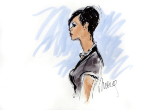 Rihanna Courtroom sketch 2