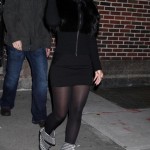 Rihanna Fur sweater and houndstooth booth Letterman Rihanna Fur sweater and houndstooth booth Letterman