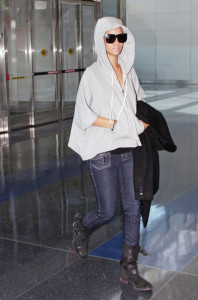 Rihanna casual jeans and hoodie