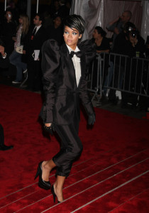 Rihanna shouldered tux