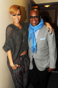 Rihanna tartan pants with LA Reid