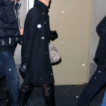 Rihanna without makeup winter coat and boots Rihanna without makeup winter coat and boots