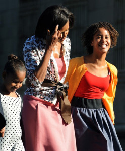 michelle and daughters after church