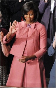 michelle obama moschino suit rykiel brooch