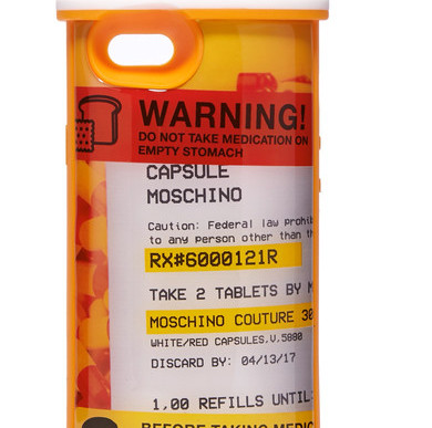 moschino pill bottle phone case